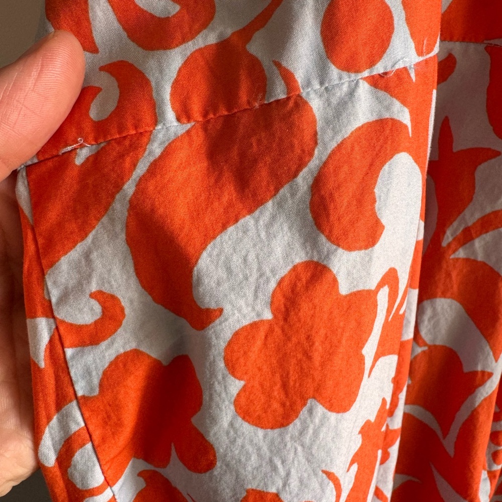 Talbots Vibrant Orange and Blue Midi Dress - Picture 5 of 5